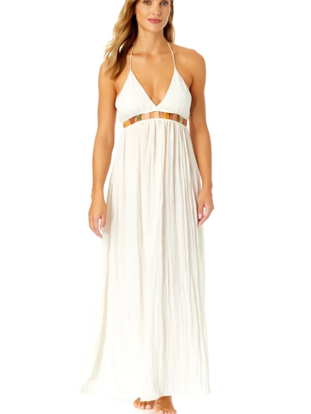 Anne Cole Women's V Neck Jewel Maxi Dress With Spaghetti Straps Cover Up sizecXL